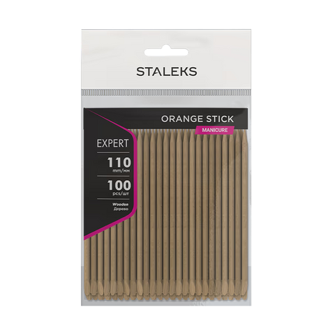 STALEKS PRO Orange Manicure Sticks 11 cm - 100 pcs