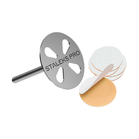 STALEKS PRO PODODISC M Pedicure Base Disc 20 mm - with 5 Replacement Files