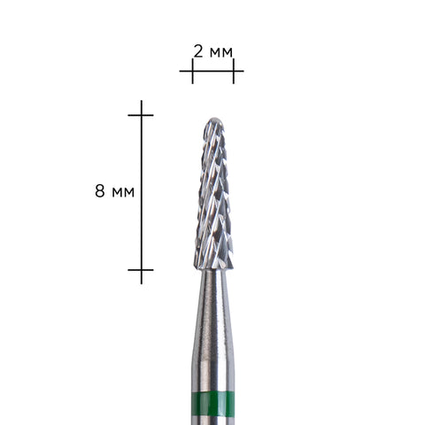 GA&MA Cutter Carbide Max F20 Green Nail Drill Bit - 2 × 8 mm