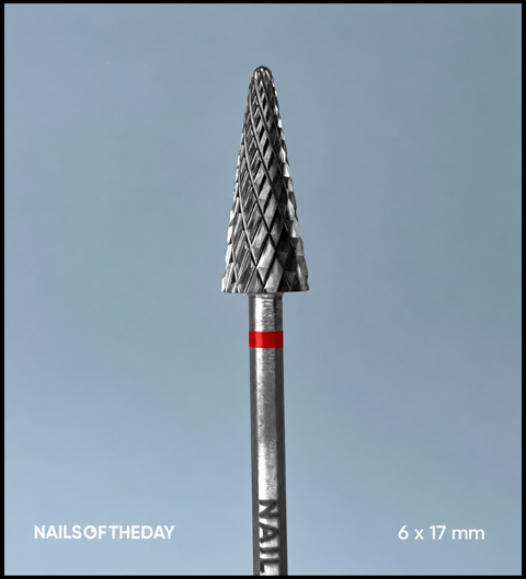 NAILSOFTHEDAY Carbide Cone Nail Drill Bit 6 × 17 mm